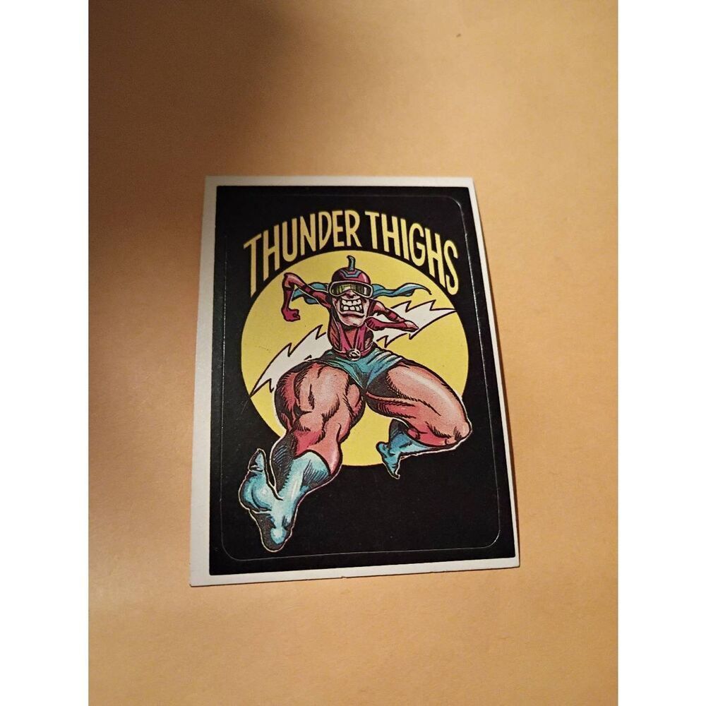 1983 General Mills Zero Hero Trading Card Sticker Card Vintage 46 Thunder Thighs